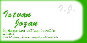 istvan jozan business card